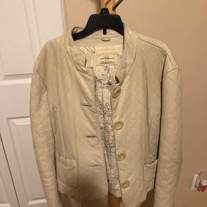 Soft leather cream jacket